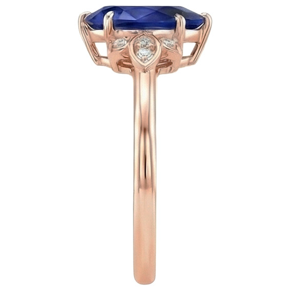 vero pear diamante 7.25carati anello vista di profilo