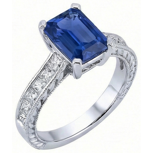 vero princess diamante 3.50carati anello angolo laterale