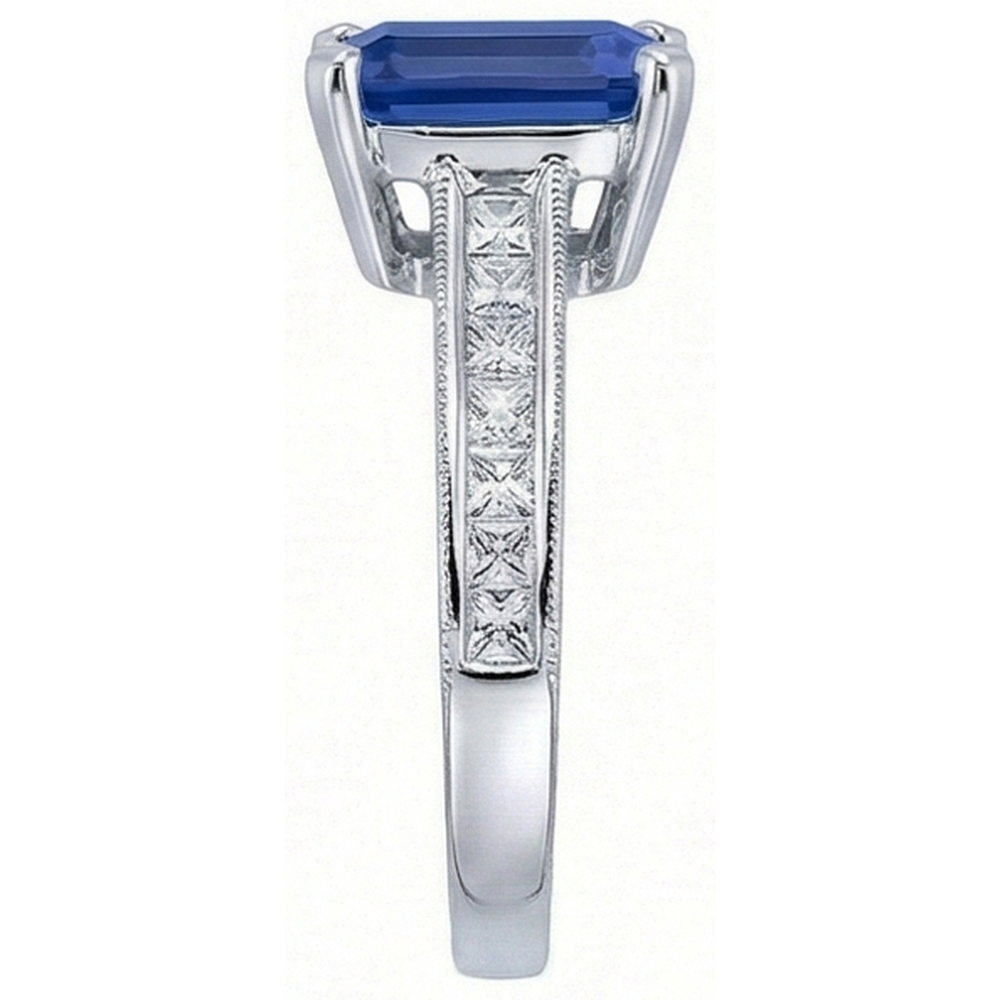 vero princess diamante 3.50carati anello vista di profilo