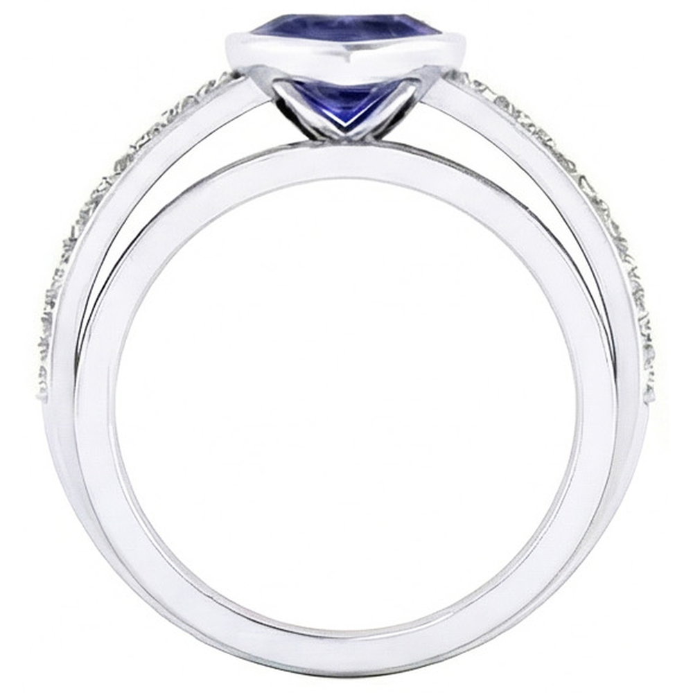 vero round diamante 3.50carati anello vista dall'alto