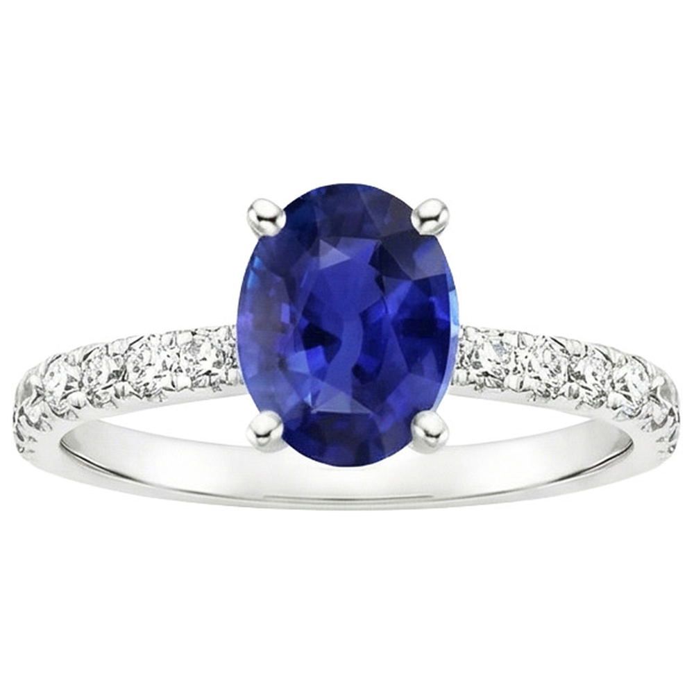 vero round diamante 4.25carati anello vista di profilo