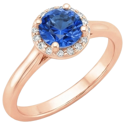 Anello Zaffiro Vero 2.50 Carati - Oro Rosa