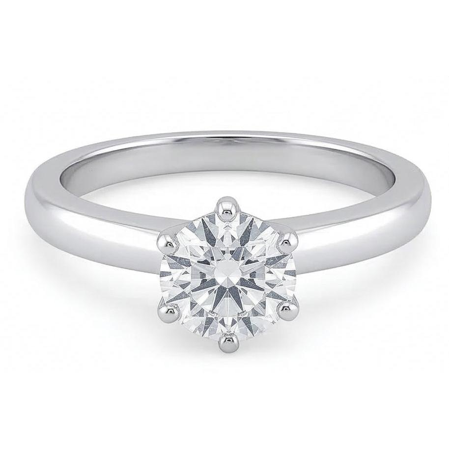 Anello di fidanzamento solitario con diamante da 0,75 carati stile polo
