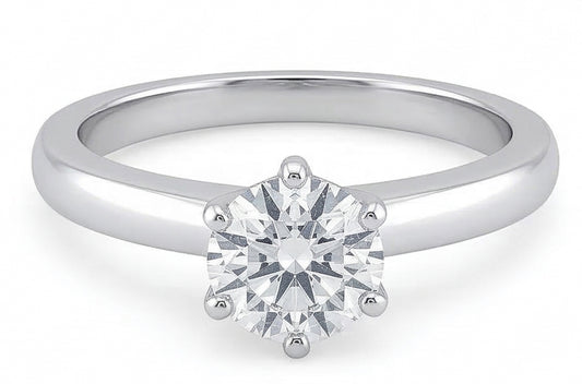 Anello di fidanzamento solitario con diamante da 0,75 carati stile polo