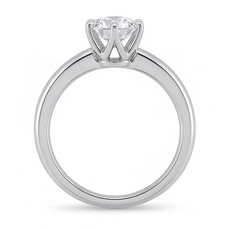 Anello di fidanzamento solitario con diamante da 0,75 carati stile polo