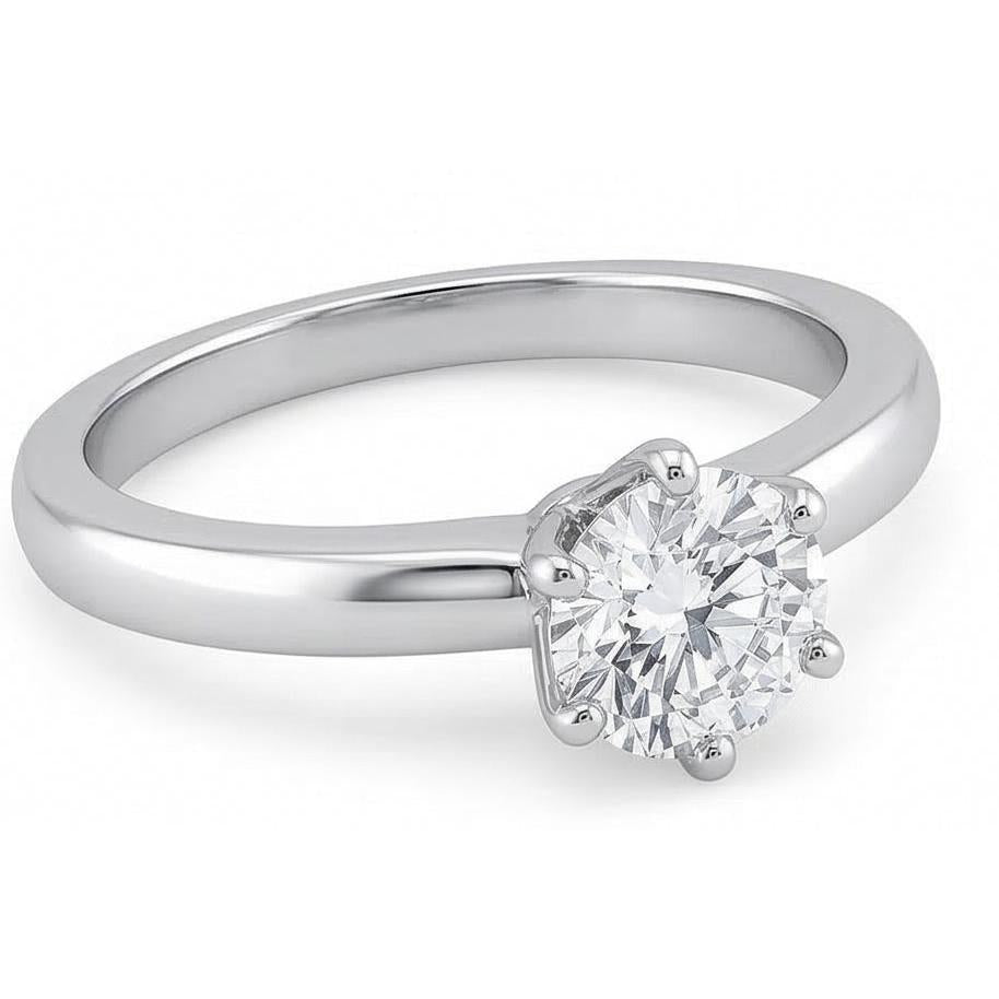 Anello di fidanzamento solitario con diamante da 0,75 carati stile polo