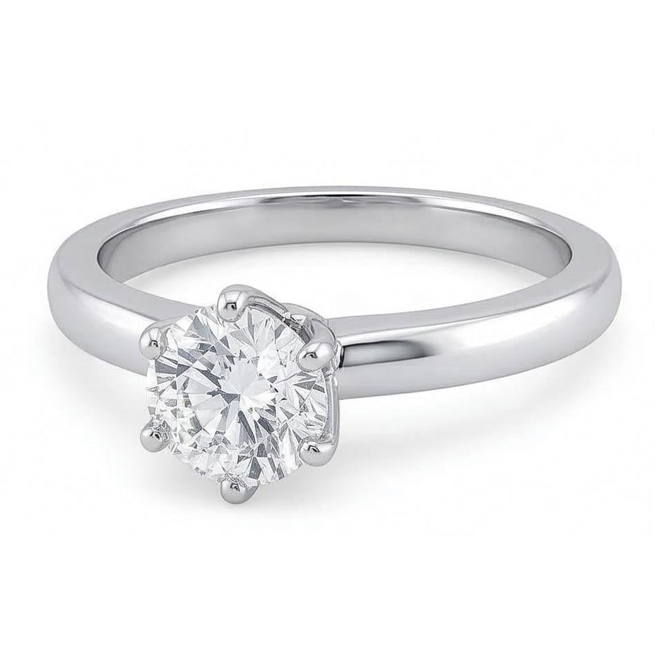 Anello di fidanzamento solitario con diamante da 0,75 carati stile polo