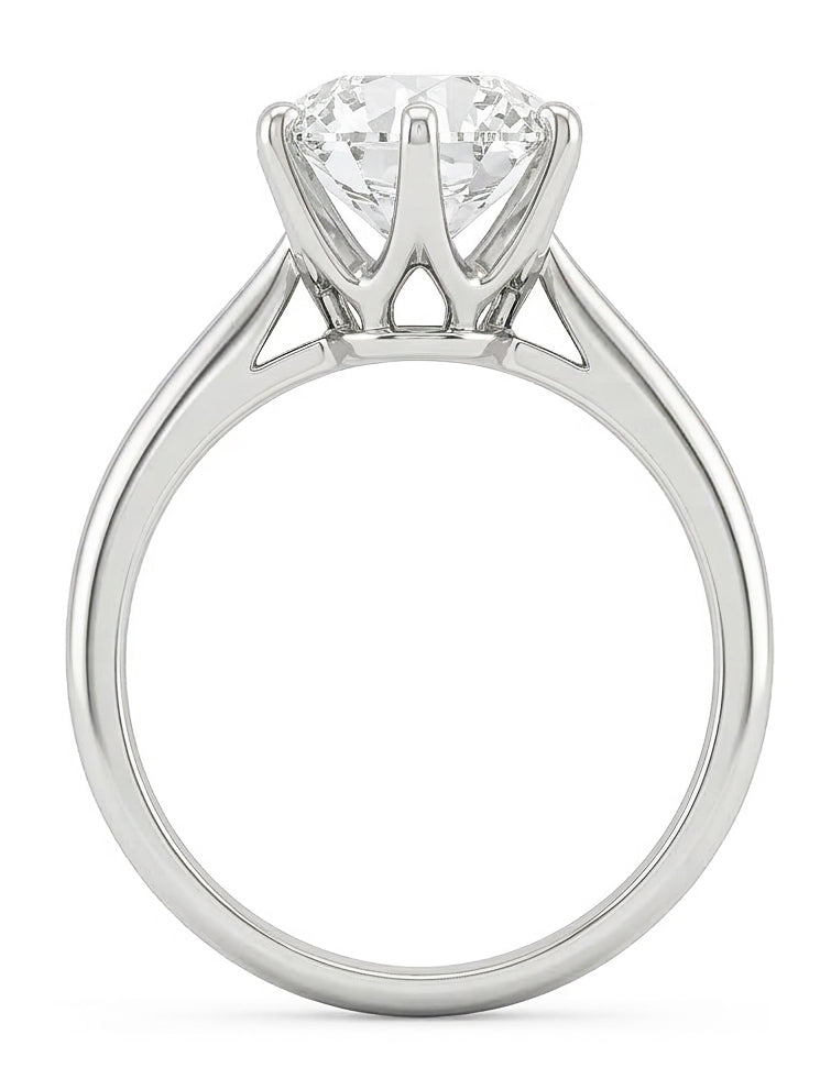 Anello di fidanzamento solitario con diamante da 1 carato. oro bianco 14K. anello di gioielli