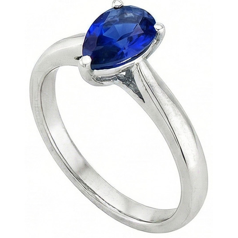 vero pear diamante 14carati anello vista frontale