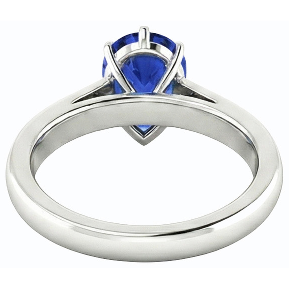 vero pear diamante 2.50carati anello angolo laterale