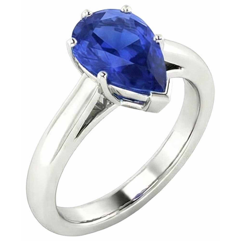 vero pear diamante 2.50carati anello dettaglio ravvicinato