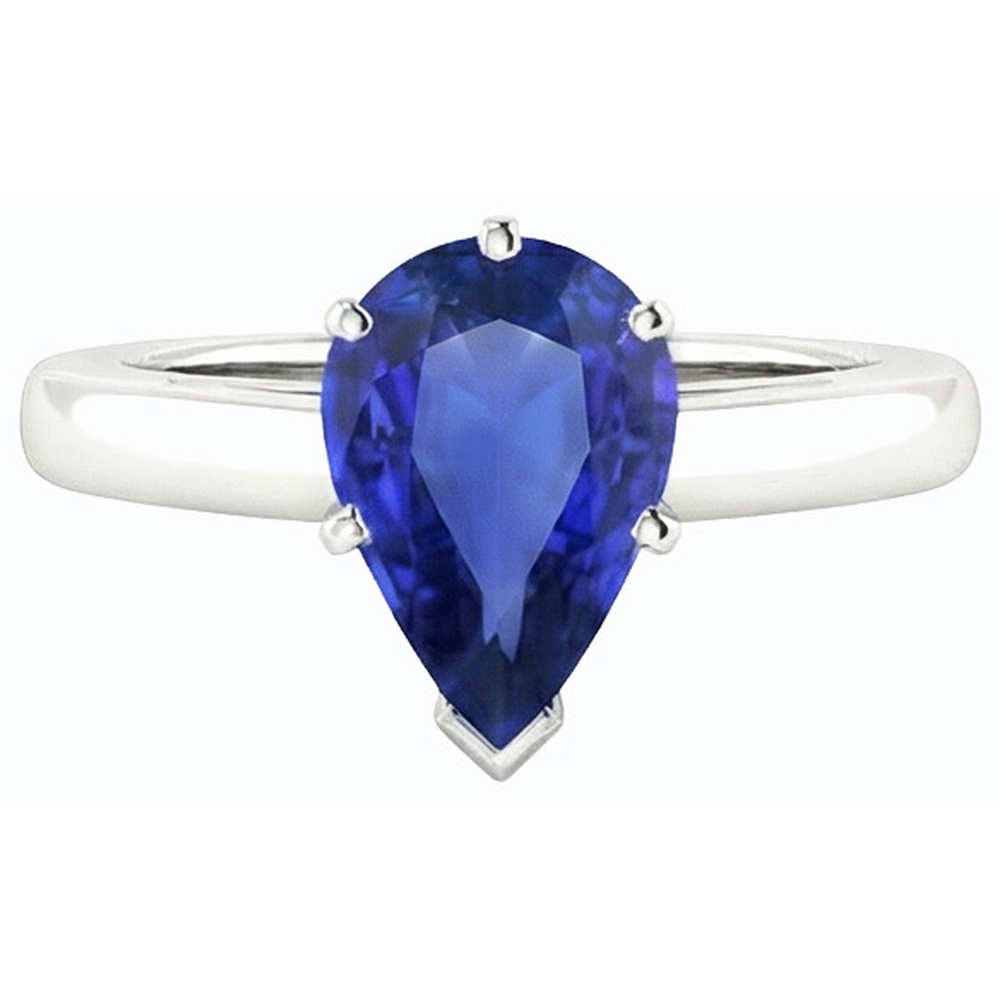 vero pear diamante 2.50carati anello vista di profilo