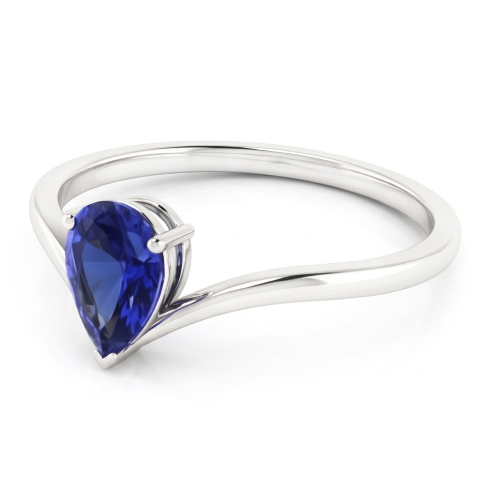 Anello di fidanzamento solitario con zaffiro di Ceylon da 1,50 carati in oro bianco 14K