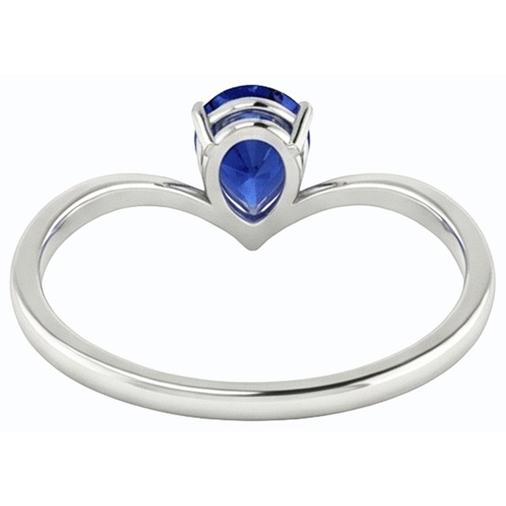 Anello di fidanzamento solitario con zaffiro di Ceylon da 1,50 carati in oro bianco 14K