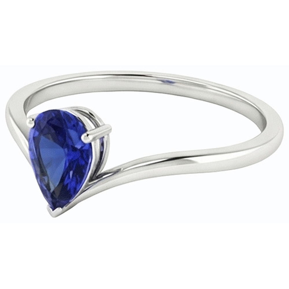 Anello di fidanzamento solitario con zaffiro di Ceylon da 1,50 carati in oro bianco 14K