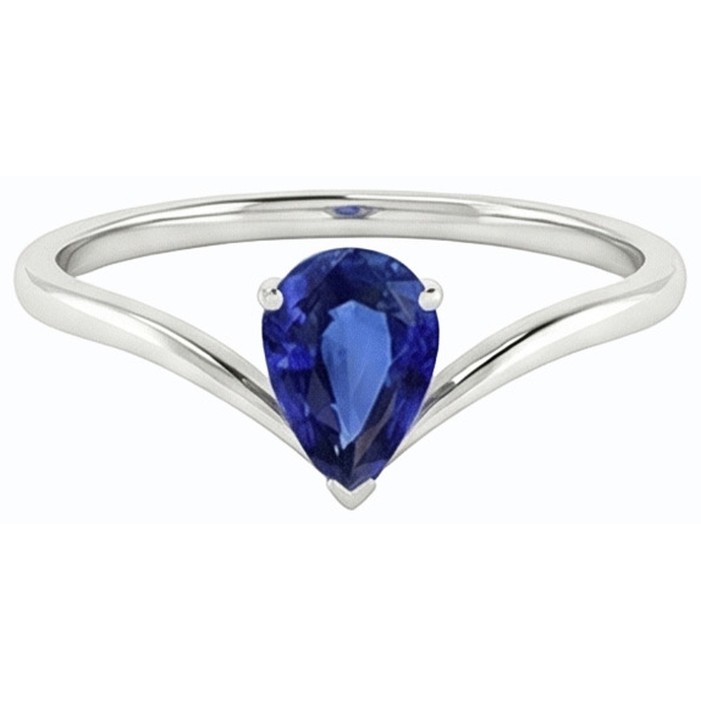 Anello di fidanzamento solitario con zaffiro di Ceylon da 1,50 carati in oro bianco 14K