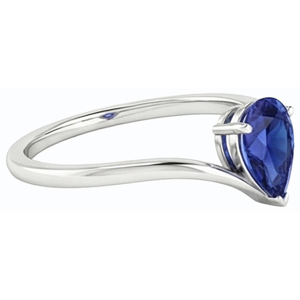 Anello di fidanzamento solitario con zaffiro di Ceylon da 1,50 carati in oro bianco 14K