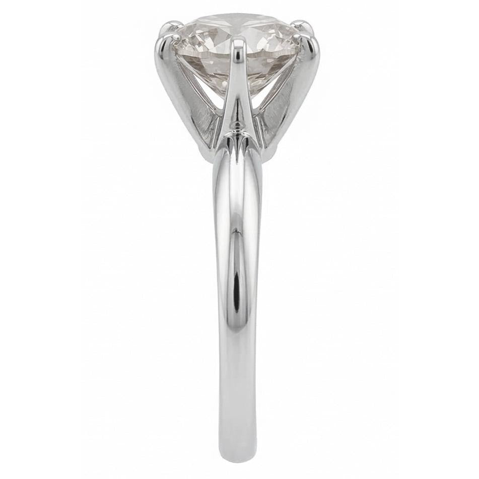 Anello di fidanzamento solitario in oro bianco 14K con diamante rotondo da 1 carato Nuovo