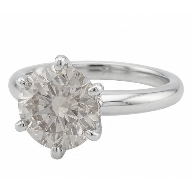 Anello di fidanzamento solitario in oro bianco 14K con diamante rotondo da 1 carato Nuovo