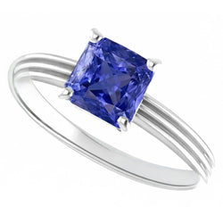 Anello di fidanzamento solitario radiante da 1.50 carati in oro con zaffiro di Ceylon 14K