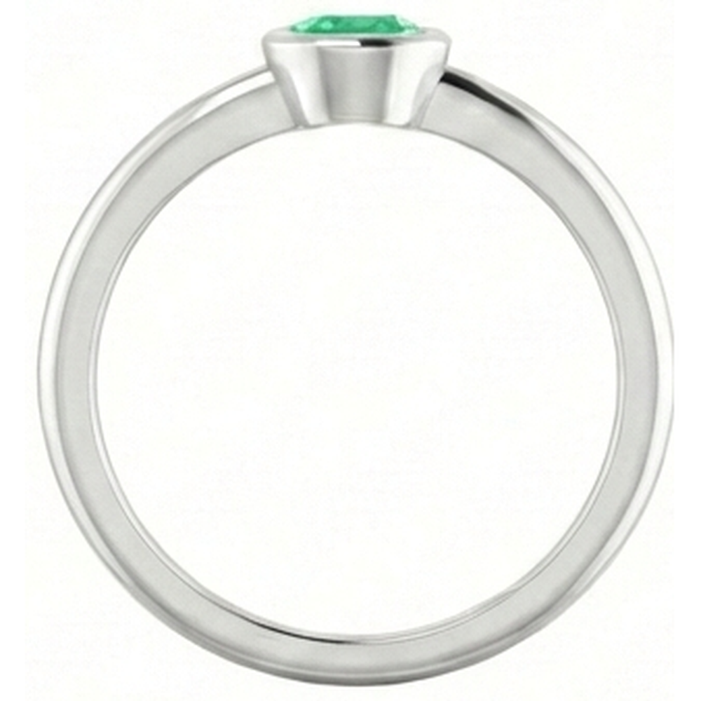 Anello di fidanzamento solitario verde smeraldo 0.75 carati castone impostazione