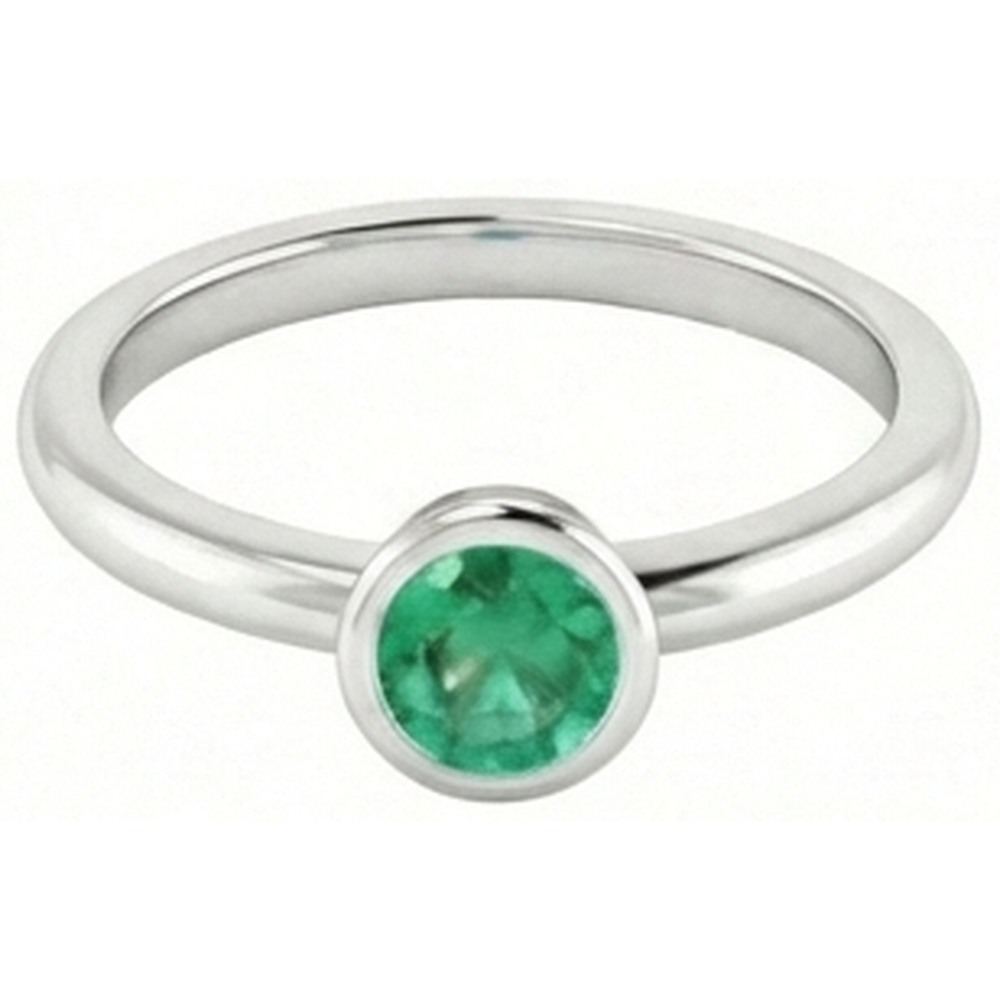 Anello di fidanzamento solitario verde smeraldo 0.75 carati castone impostazione