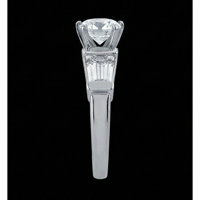vero baguette diamante 2.01carati anello vista dall'alto