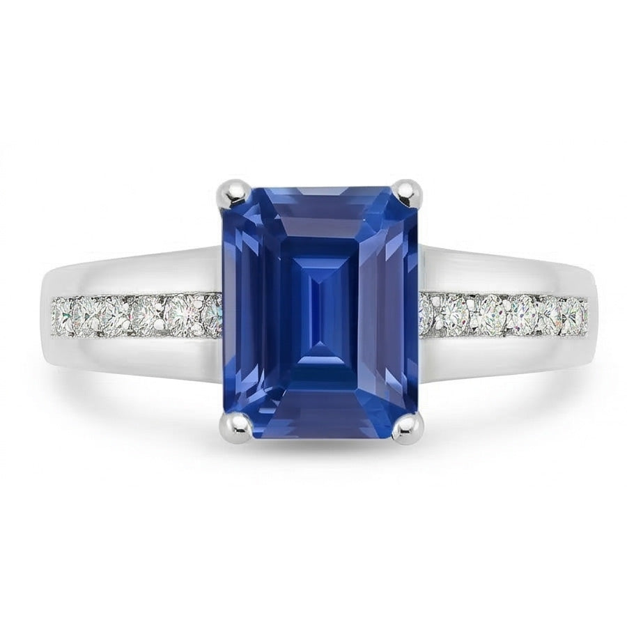 vero round diamante 2.50carati anello angolo laterale