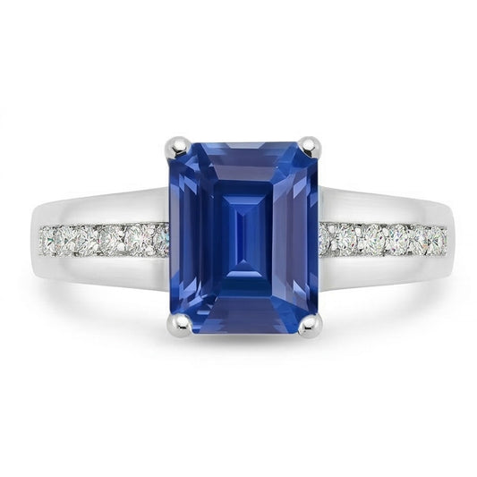 vero round diamante 2.50carati anello angolo laterale