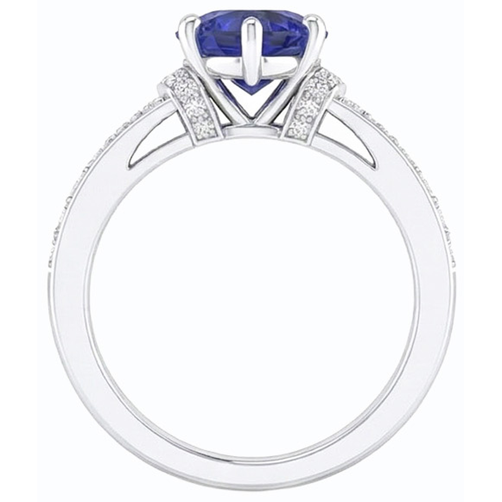 vero round diamante 3.50carati anello vista frontale