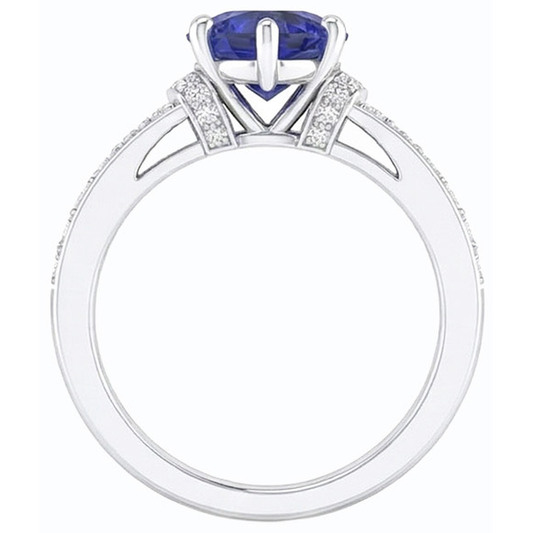 vero round diamante 3.50carati anello vista frontale