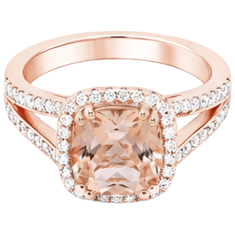 Anello fantasia con Morganite e diamanti da 16.75 ct in oro rosa 14K