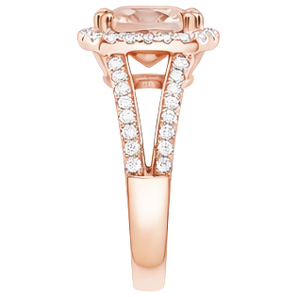 Anello fantasia con Morganite e diamanti da 16.75 ct in oro rosa 14K