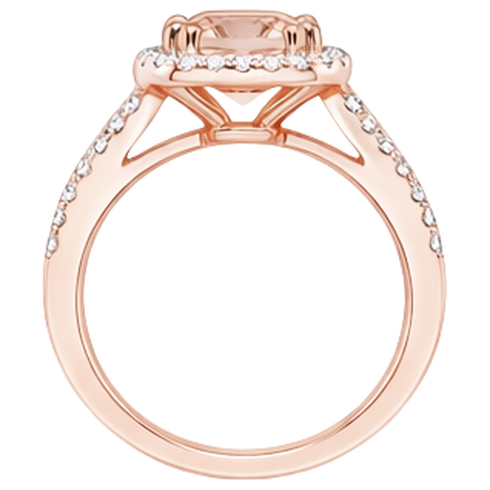 Anello fantasia con Morganite e diamanti da 16.75 ct in oro rosa 14K
