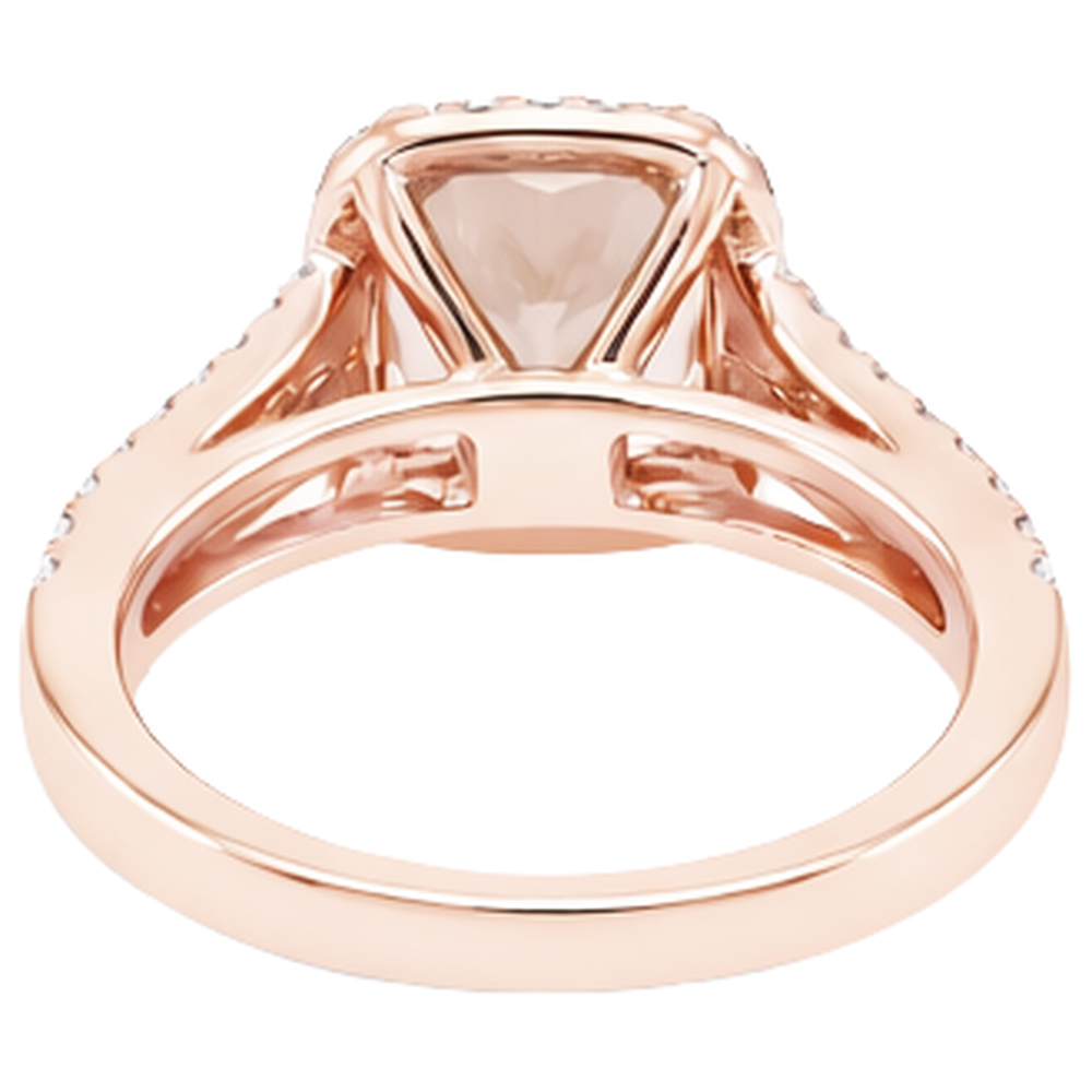 Anello fantasia con Morganite e diamanti da 16.75 ct in oro rosa 14K