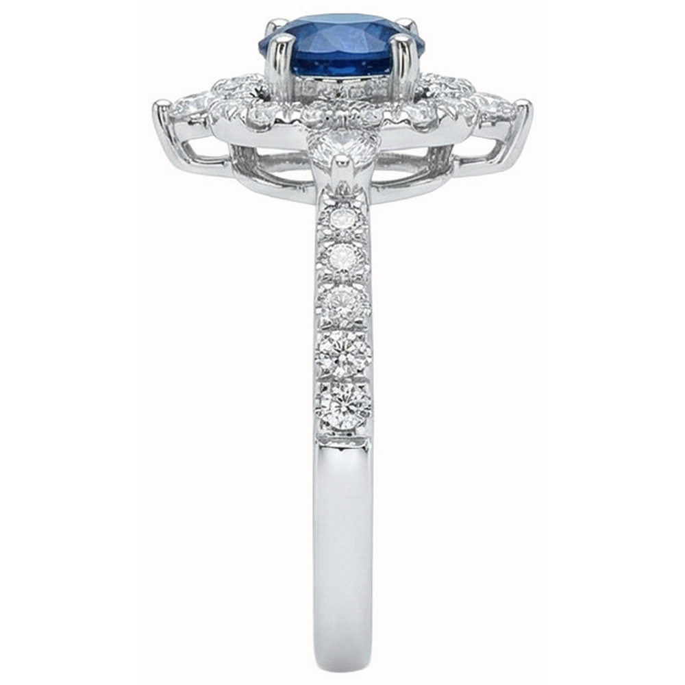 vero round diamante 4.30carati anello vista di profilo
