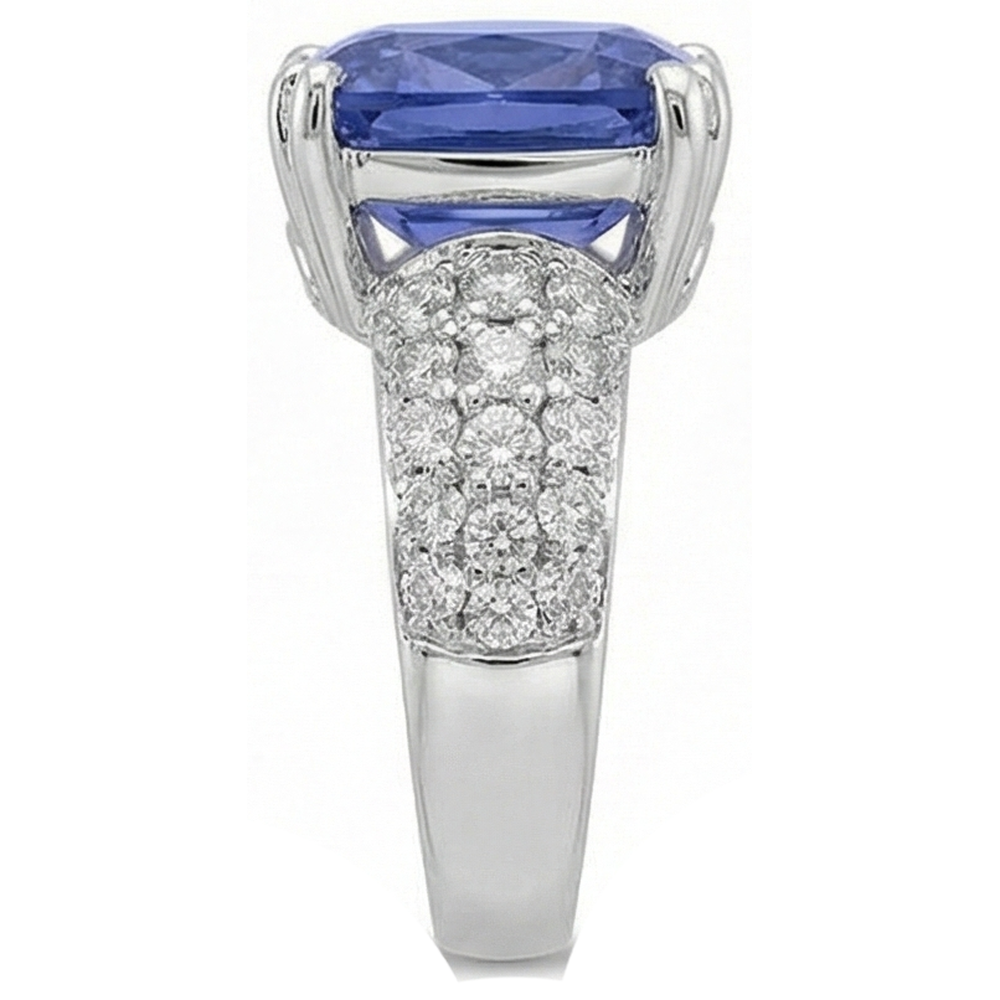 Anello fantasia cuscino tanzanite e diamanti tondi 7.50 carati Novità