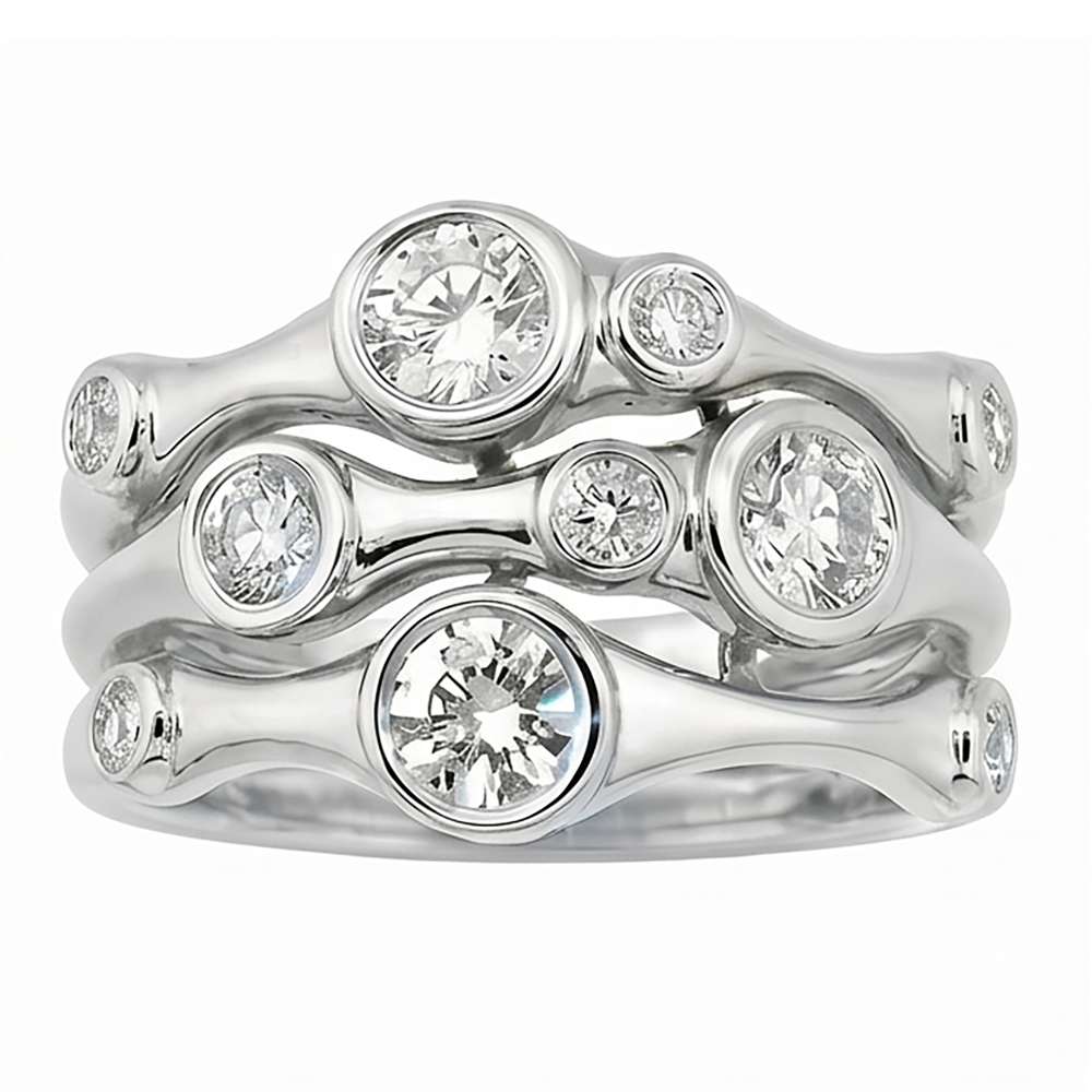 Anello fantasia diamante 1.10 carati 14k gioielli da uomo bianco nuovo