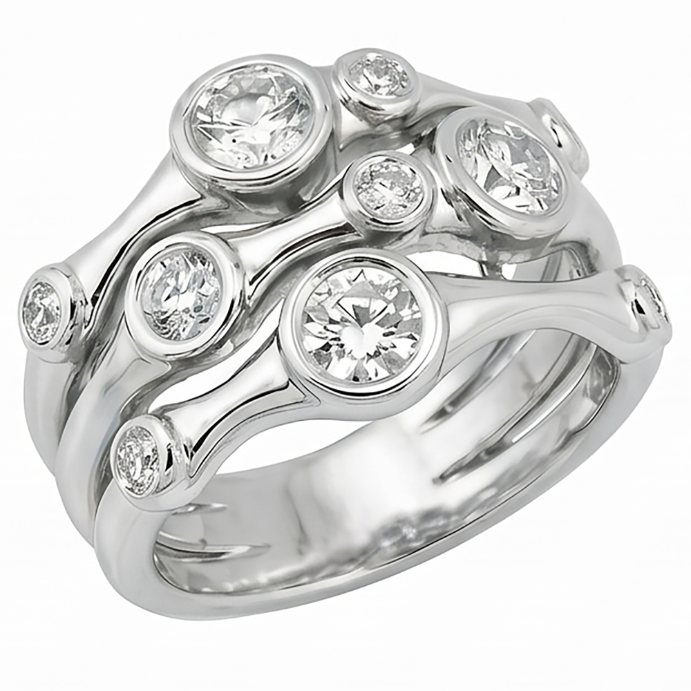 Anello fantasia diamante 1.10 carati 14k gioielli da uomo bianco nuovo