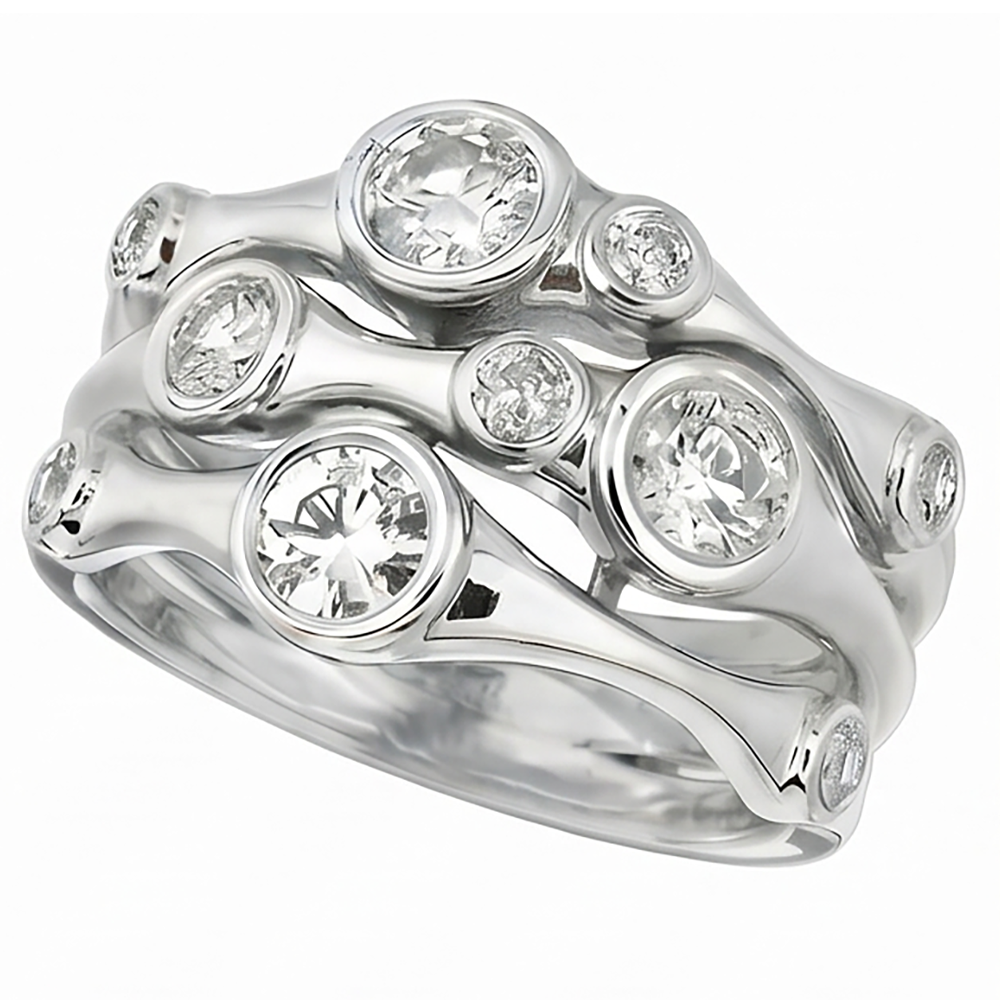 Anello fantasia diamante 1.10 carati 14k gioielli da uomo bianco nuovo