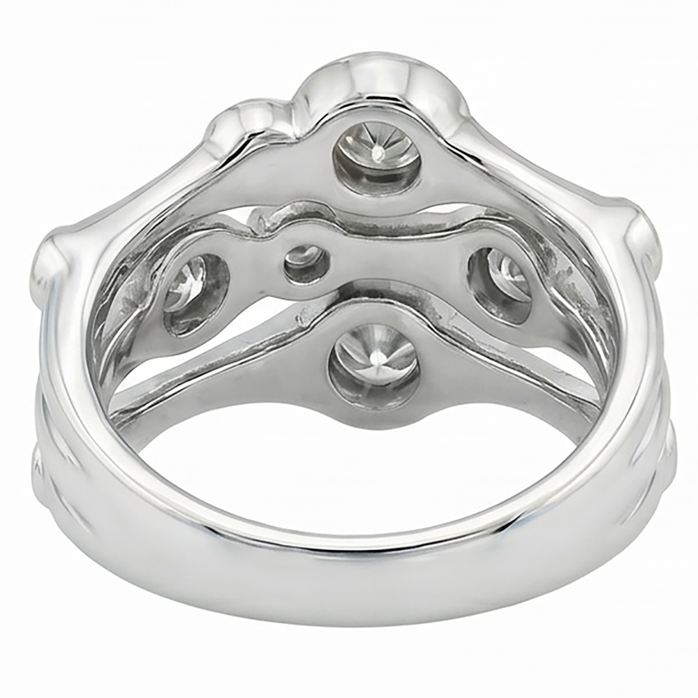 Anello fantasia diamante 1.10 carati 14k gioielli da uomo bianco nuovo