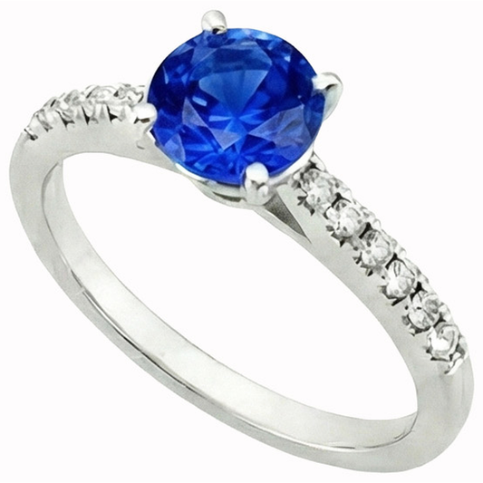 vero round diamante 3.20carati anello vista frontale