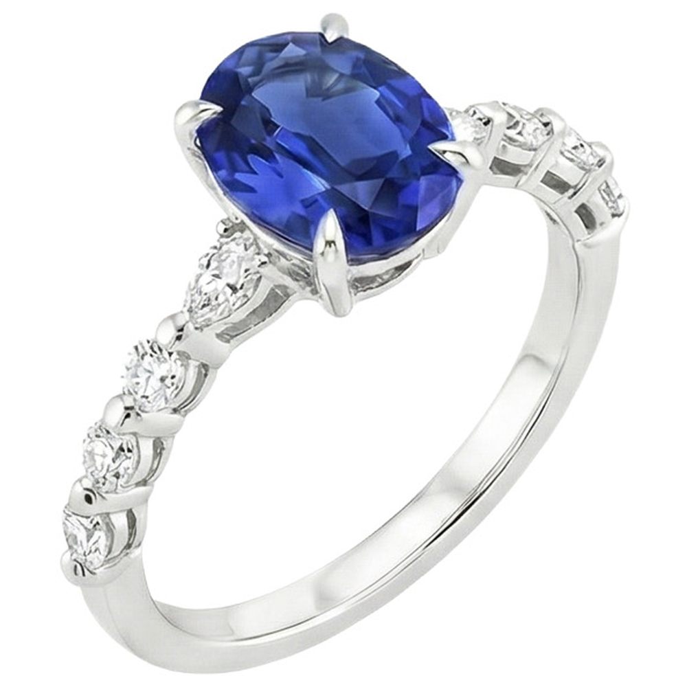 vero round diamante 2.50carati anello angolo laterale