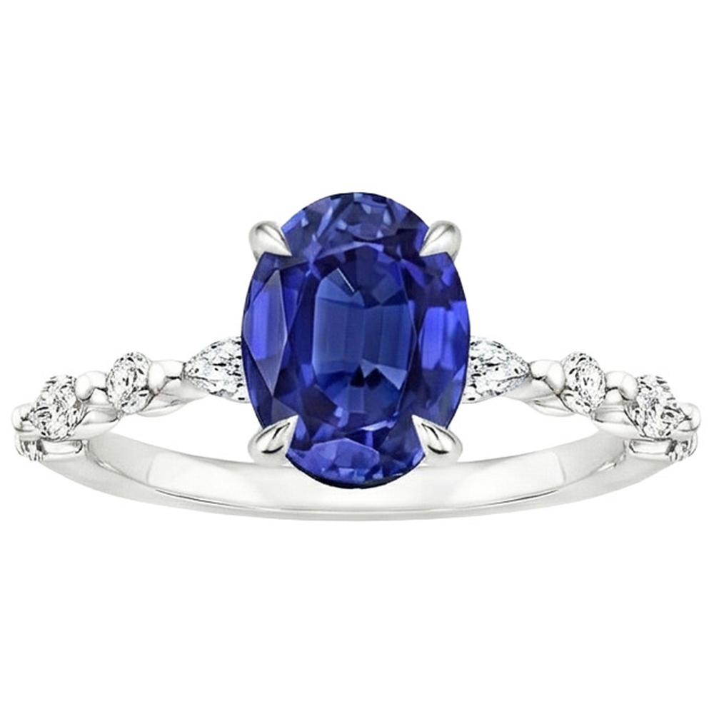 vero round diamante 2.50carati anello vista di profilo