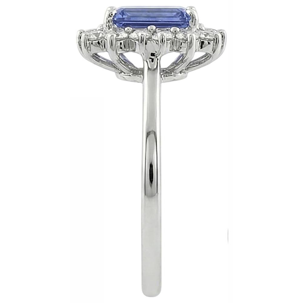 Anello in oro bianco 14 kt con tanzanite e diamanti da 7 kt Novità