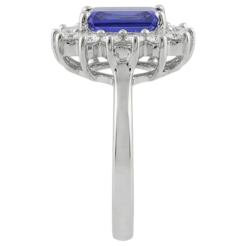 Anello in oro bianco 14K 10.75 carati con tanzanite e diamanti