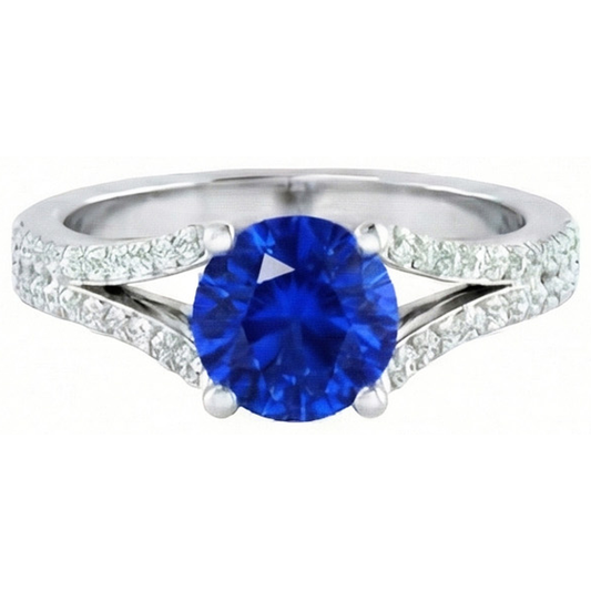 vero round diamante 3.20carati anello dettaglio ravvicinato