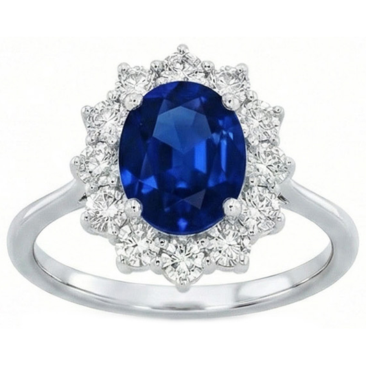vero round diamante 2.40carati anello vista frontale