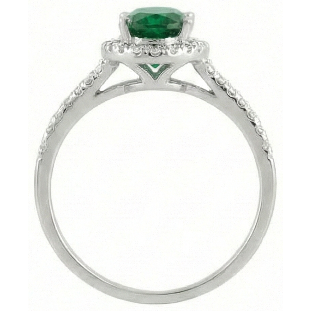 Anello in oro bianco 14K con Verde smeraldo e diamanti da 6.75 carati