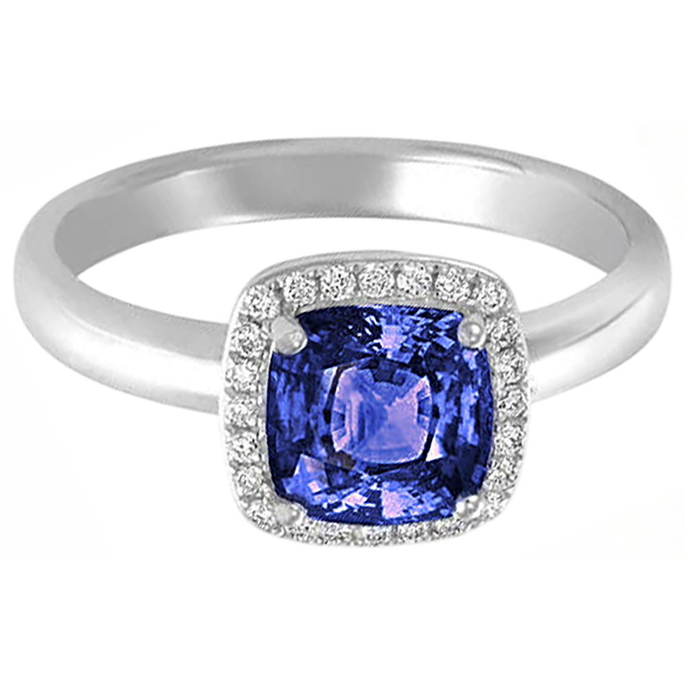 vero round tanzanite 6.50carati anello angolo laterale